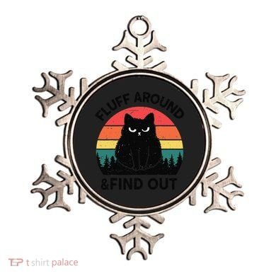 Funny Fluff Around Find Out Humor Sarcastic Black Cat Ornament
