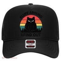 Funny Fluff Around Find Out Humor Sarcastic Black Cat Hat thumb 0