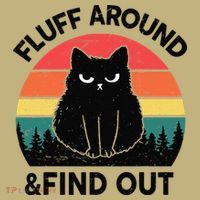 Funny Fluff Around Find Out Humor Sarcastic Black Cat Sweatshirt thumb 2