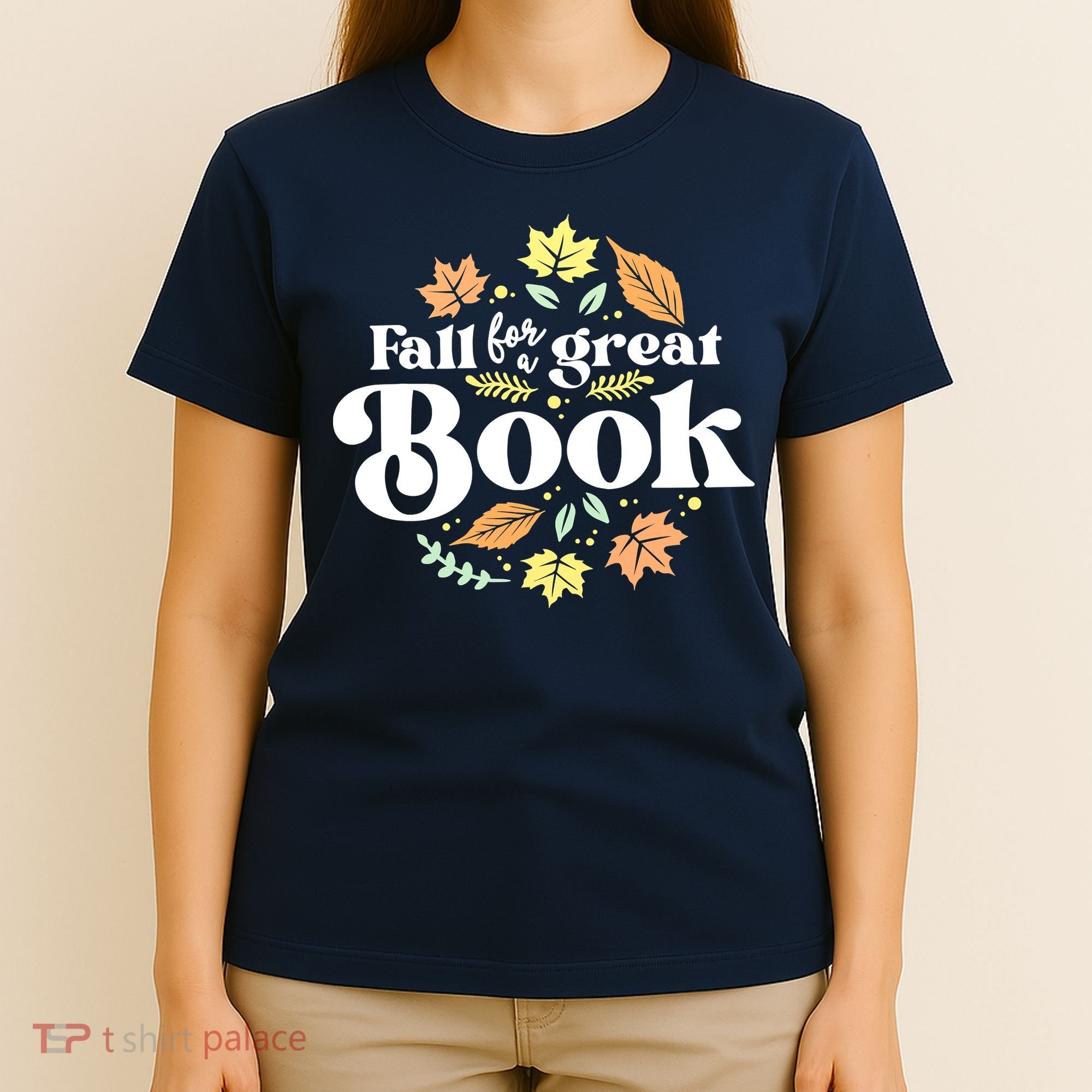 Fall For A Great Book Reading Librarian Autumn Teacher T-Shirt