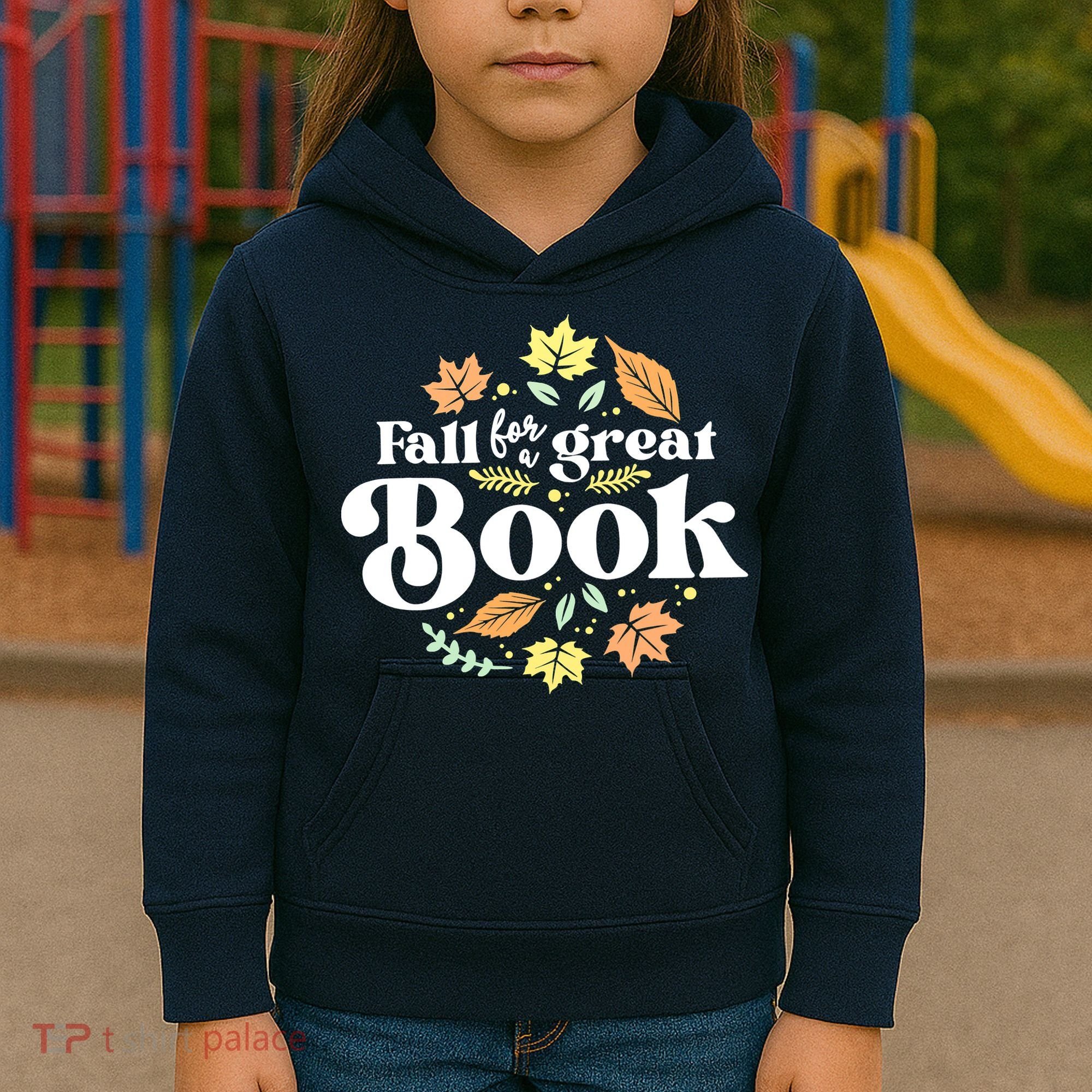Fall For A Great Book Reading Librarian Autumn Teacher Kids Hoodie