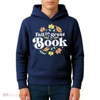 Fall For A Great Book Reading Librarian Autumn Teacher Kids Hoodie thumb 4