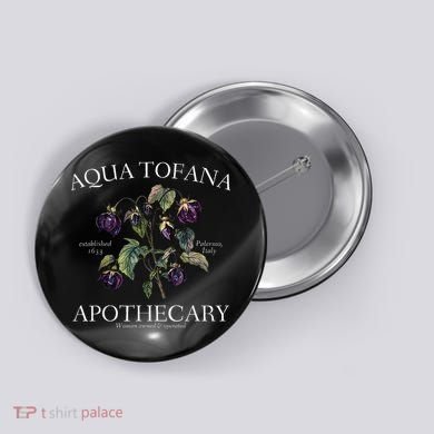 Funny Feminist Aqua Tofana Apothecary Vintage Button
