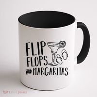 Flip Flops And Margaritas Funny Beach Summer Vacation Cool Gift Coffee Mug thumb 1