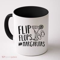 Flip Flops And Margaritas Funny Beach Summer Vacation Cool Gift Coffee Mug thumb 0
