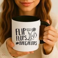 Flip Flops And Margaritas Funny Beach Summer Vacation Cool Gift Coffee Mug thumb 3