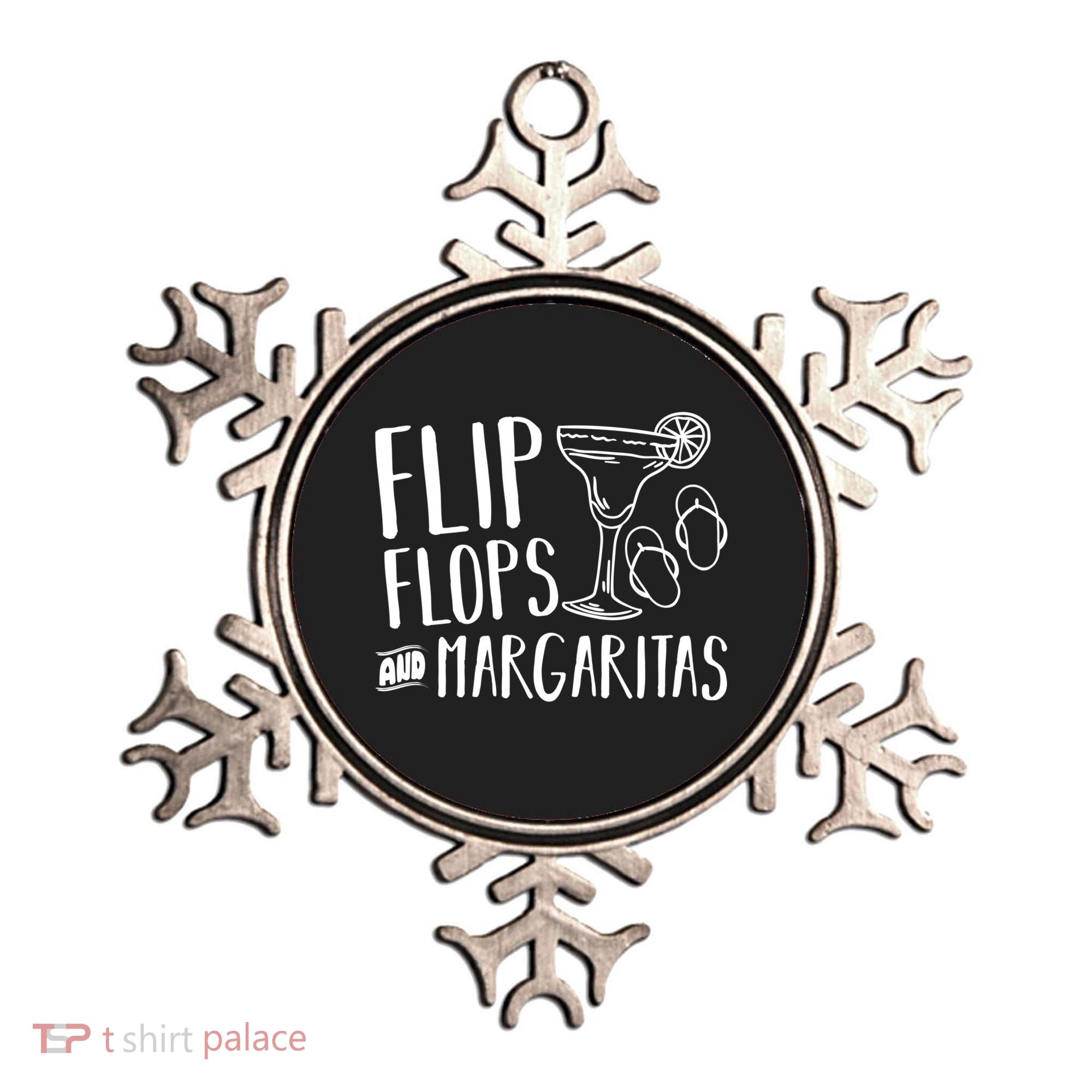 Flip Flops And Margaritas Funny Beach Summer Vacation Cool Gift Ornament