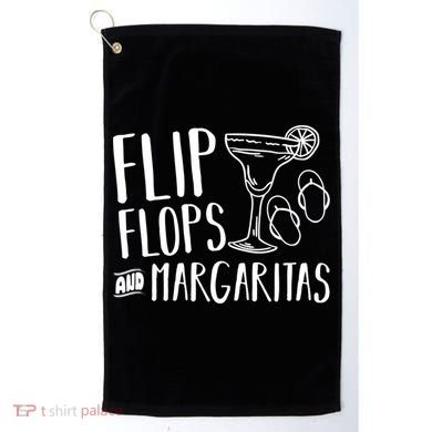 Flip Flops And Margaritas Funny Beach Summer Vacation Cool Gift Golf Towel