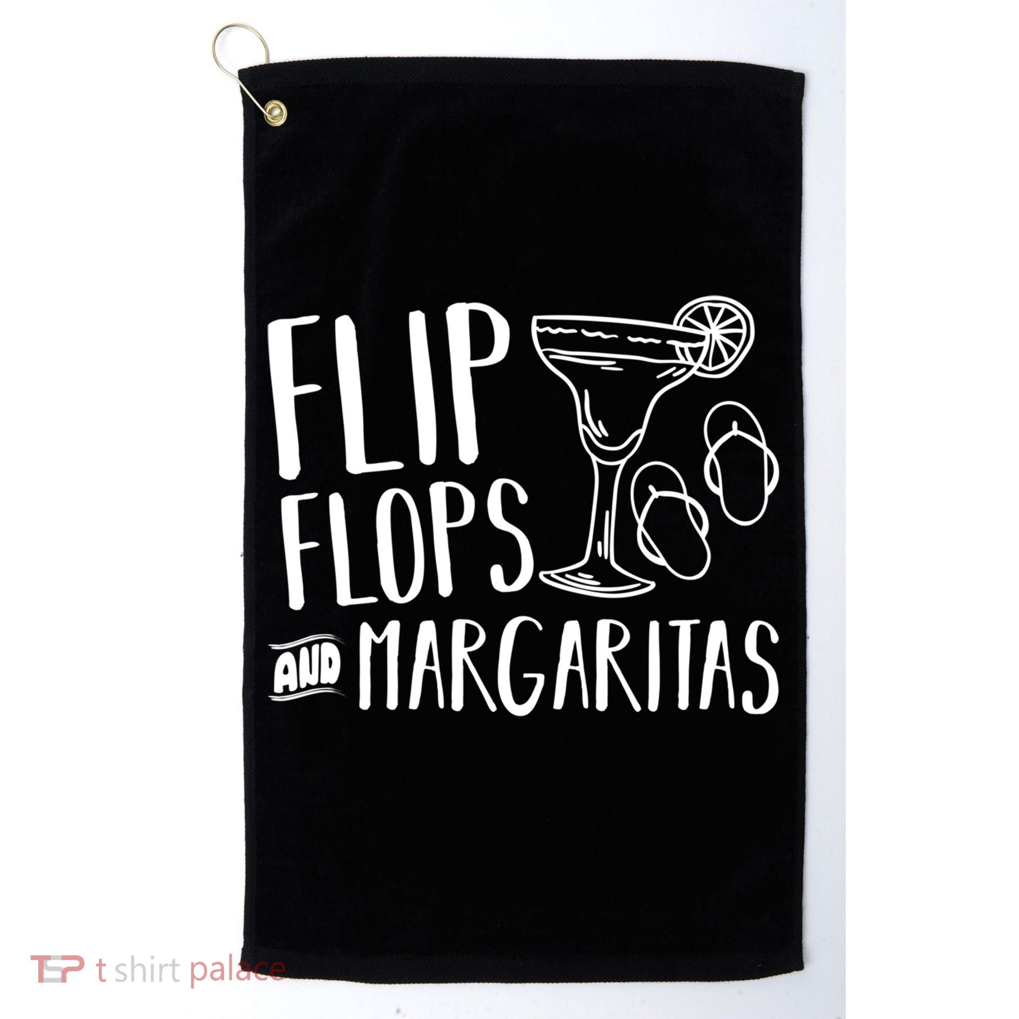 Flip Flops And Margaritas Funny Beach Summer Vacation Cool Gift Golf Towel