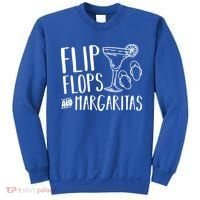 Flip Flops And Margaritas Funny Beach Summer Vacation Cool Gift Sweatshirt thumb 0