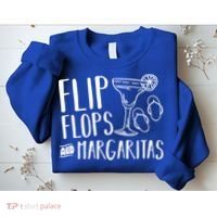 Flip Flops And Margaritas Funny Beach Summer Vacation Cool Gift Sweatshirt thumb 2