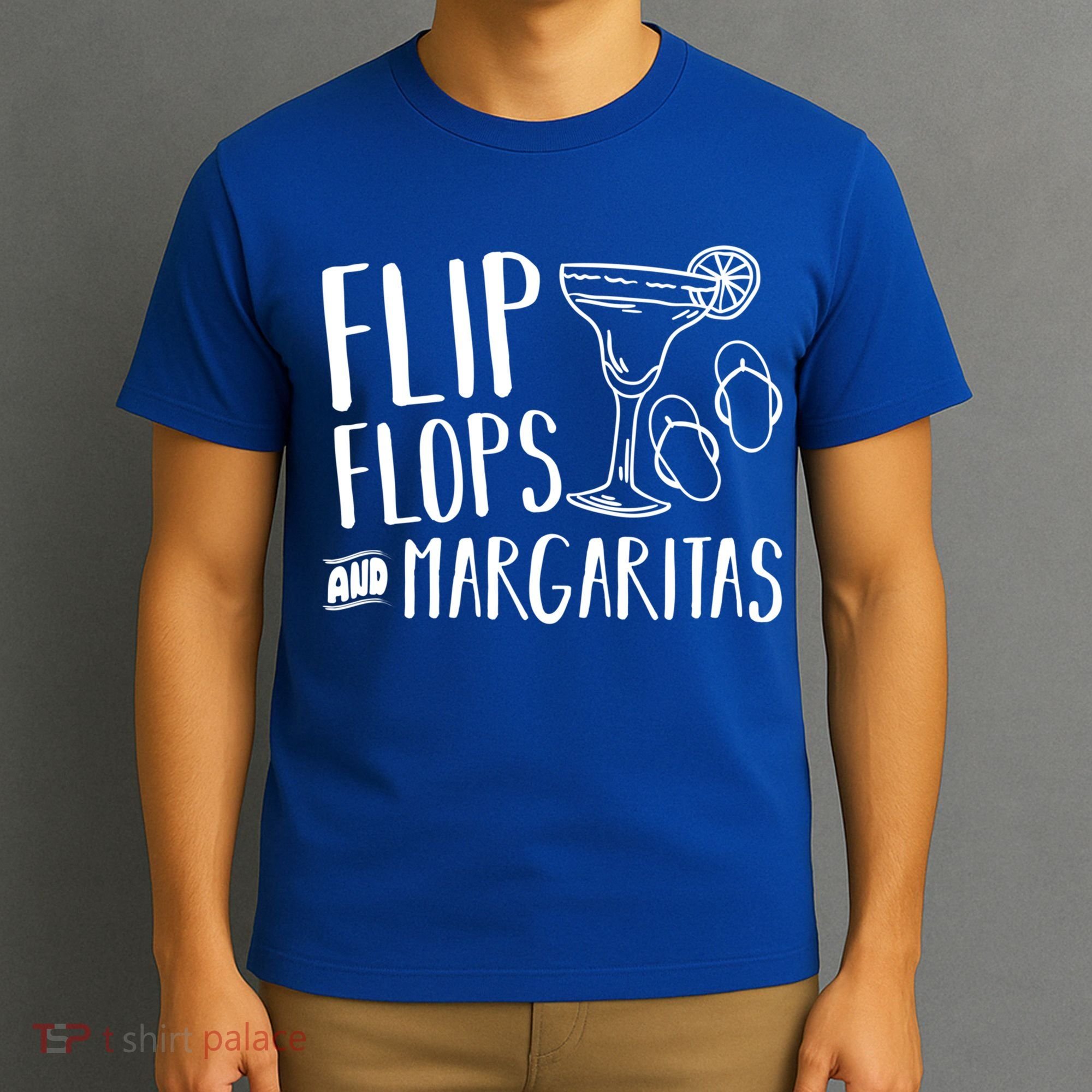 Flip Flops And Margaritas Funny Beach Summer Vacation Cool Gift T-Shirt