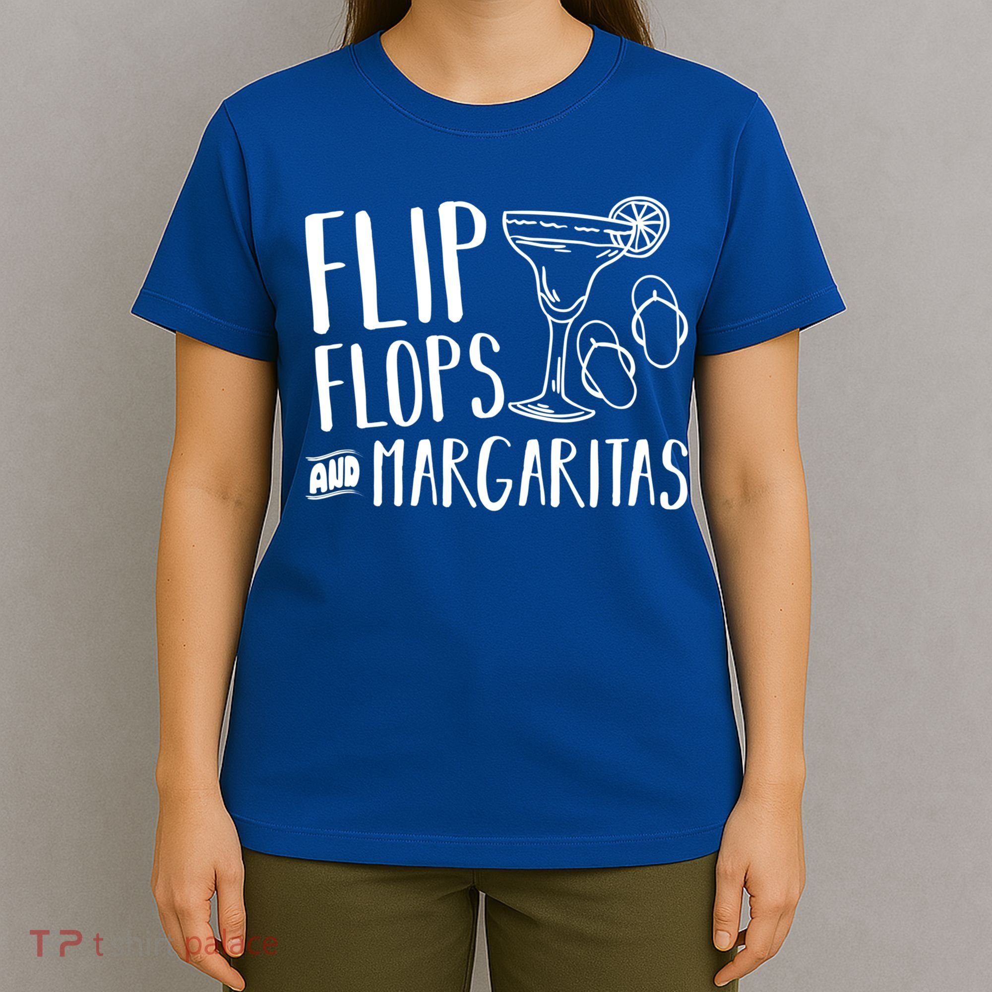 Flip Flops And Margaritas Funny Beach Summer Vacation Cool Gift T-Shirt