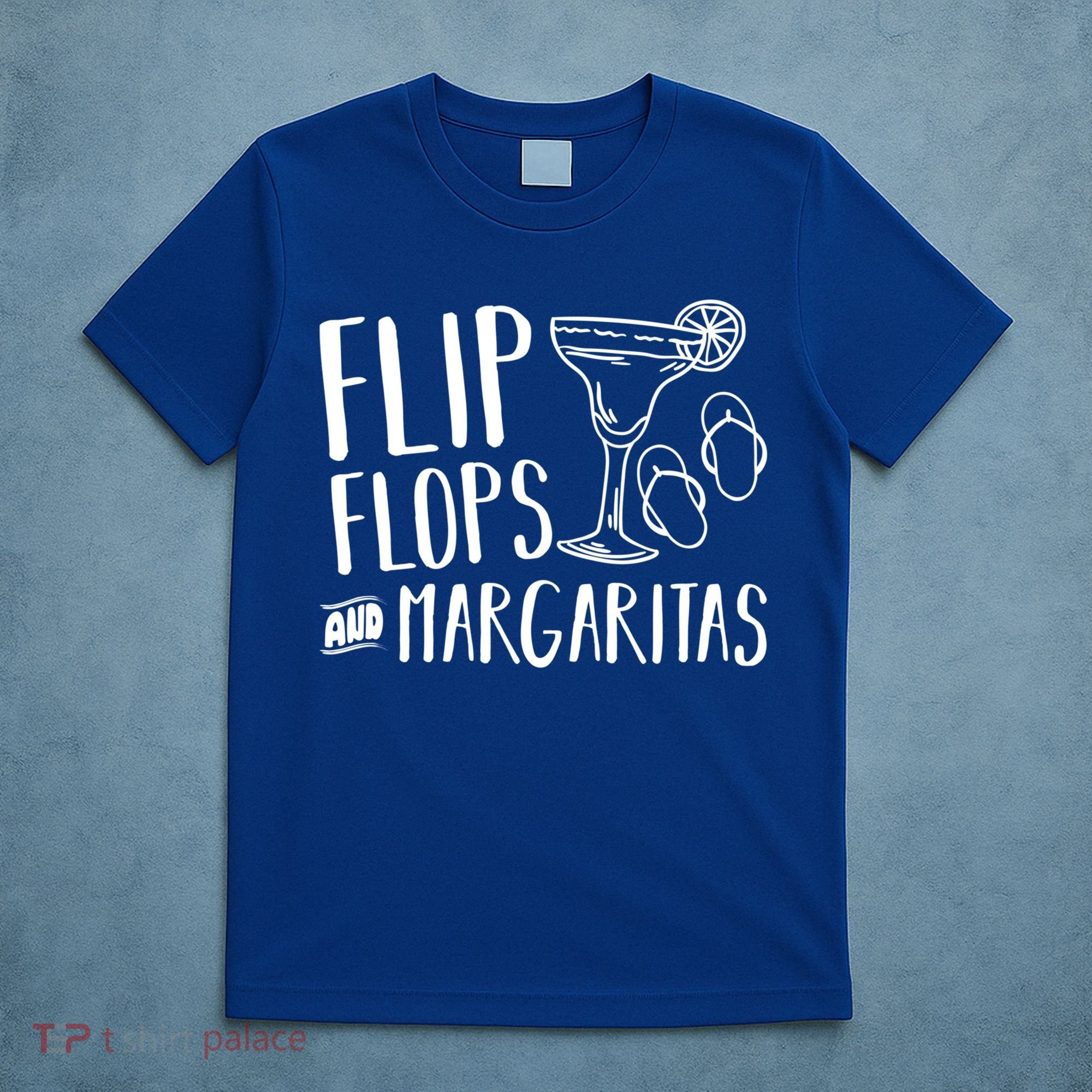 Flip Flops And Margaritas Funny Beach Summer Vacation Cool Gift T-Shirt