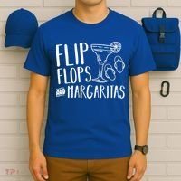 Flip Flops And Margaritas Funny Beach Summer Vacation Cool Gift T-Shirt thumb 6