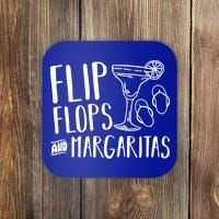 Flip Flops And Margaritas Funny Beach Summer Vacation Cool Gift Coaster thumb 0