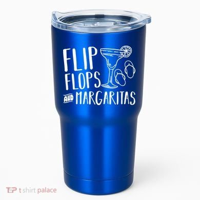 Flip Flops And Margaritas Funny Beach Summer Vacation Cool Gift Tumbler