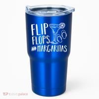 Flip Flops And Margaritas Funny Beach Summer Vacation Cool Gift Tumbler thumb 0