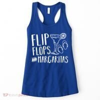 Flip Flops And Margaritas Funny Beach Summer Vacation Cool Gift Women's Tank Top thumb 0