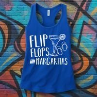 Flip Flops And Margaritas Funny Beach Summer Vacation Cool Gift Women's Tank Top thumb 3