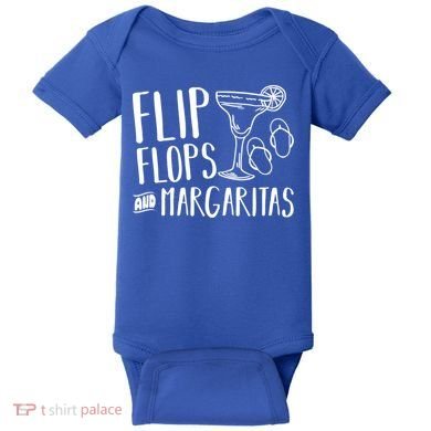 Flip Flops And Margaritas Funny Beach Summer Vacation Cool Gift Baby Bodysuit