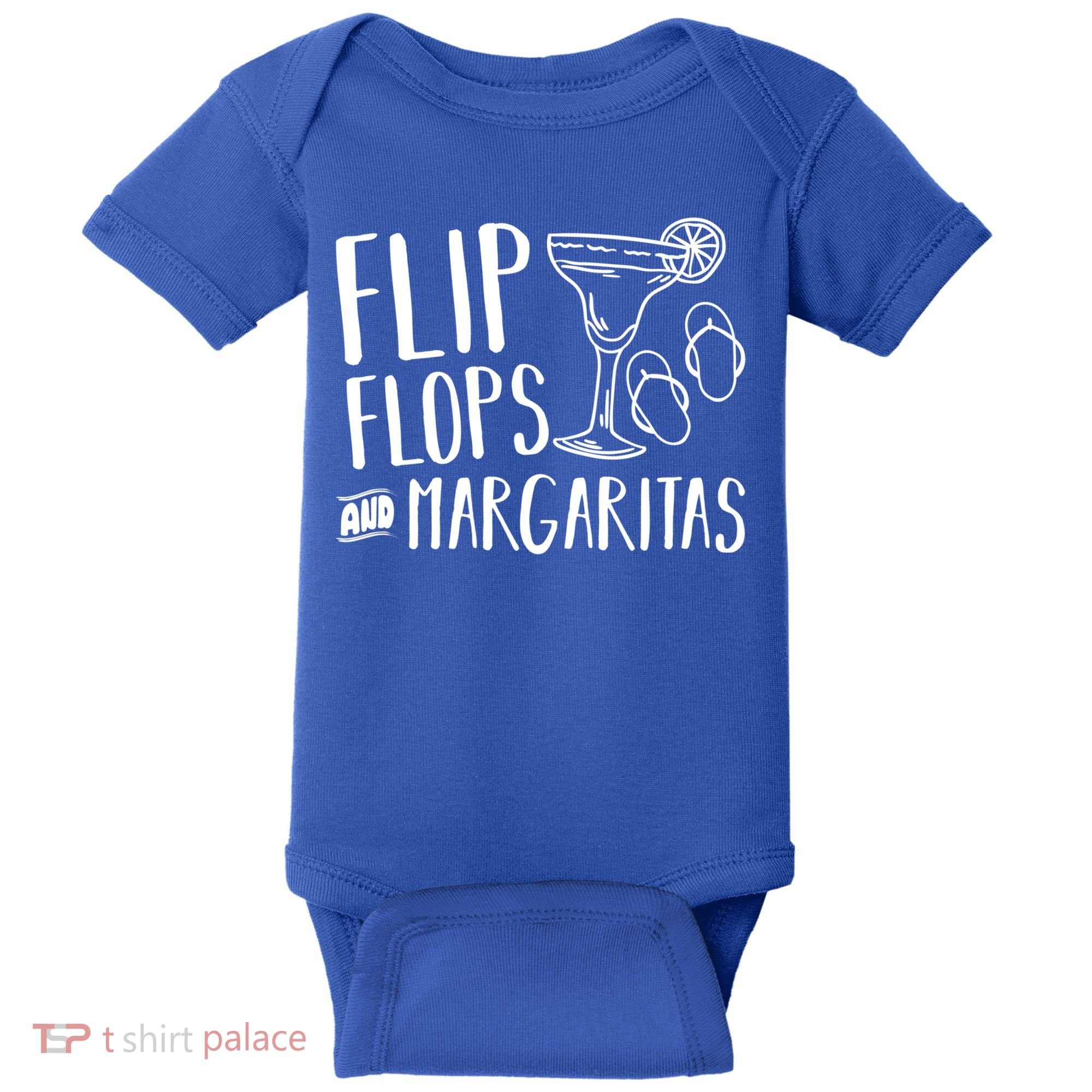 Flip Flops And Margaritas Funny Beach Summer Vacation Cool Gift Baby Bodysuit