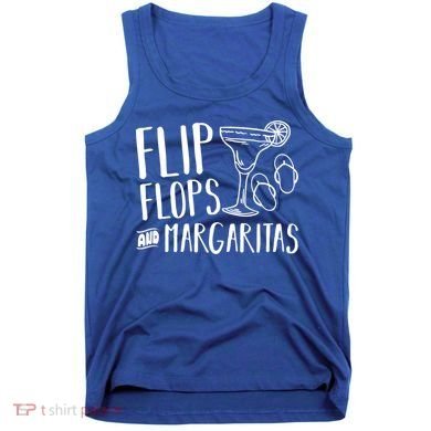 Flip Flops And Margaritas Funny Beach Summer Vacation Cool Gift Tank Top