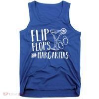 Flip Flops And Margaritas Funny Beach Summer Vacation Cool Gift Tank Top thumb 0