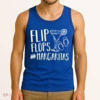 Flip Flops And Margaritas Funny Beach Summer Vacation Cool Gift Tank Top thumb 3