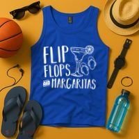 Flip Flops And Margaritas Funny Beach Summer Vacation Cool Gift Tank Top thumb 4