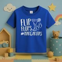 Flip Flops And Margaritas Funny Beach Summer Vacation Cool Gift Toddler T-Shirt thumb 3