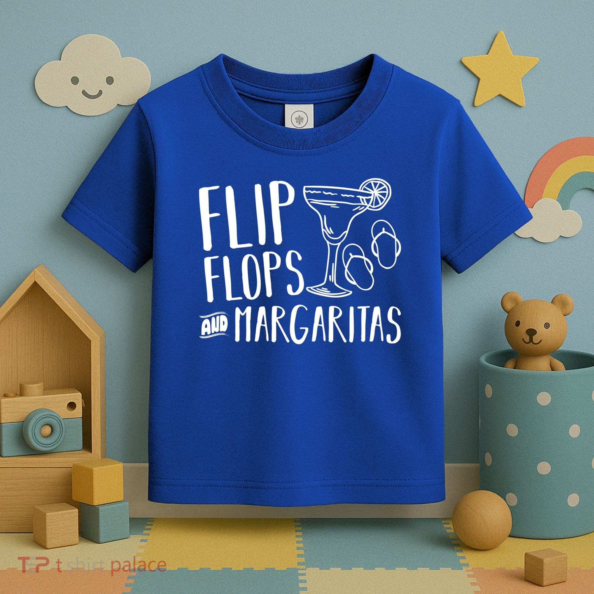 Flip Flops And Margaritas Funny Beach Summer Vacation Cool Gift Toddler T-Shirt