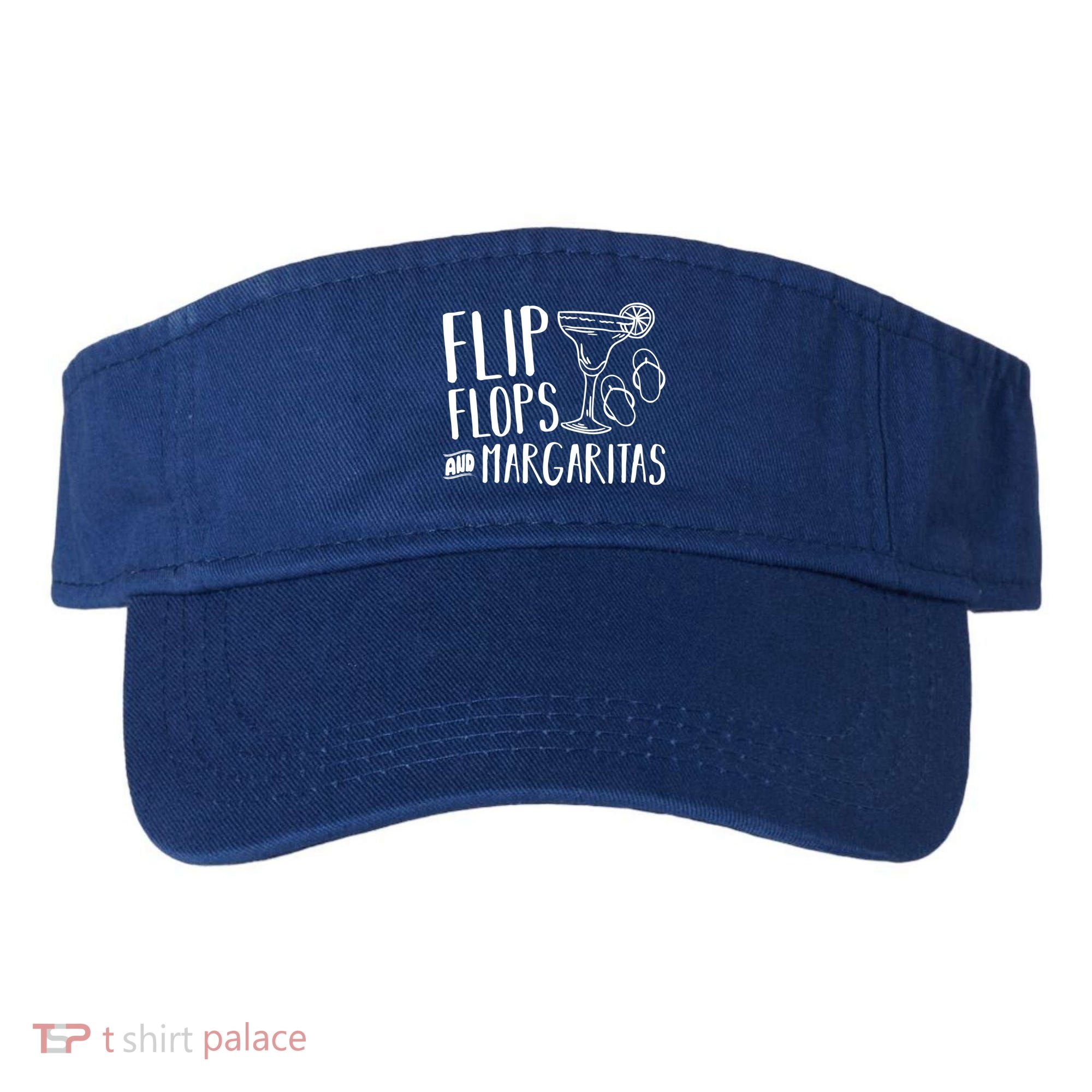 Flip Flops And Margaritas Funny Beach Summer Vacation Cool Gift Visor