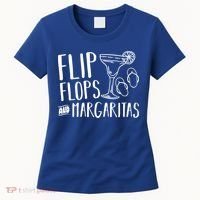 Flip Flops And Margaritas Funny Beach Summer Vacation Cool Gift Women's T-Shirt thumb 0