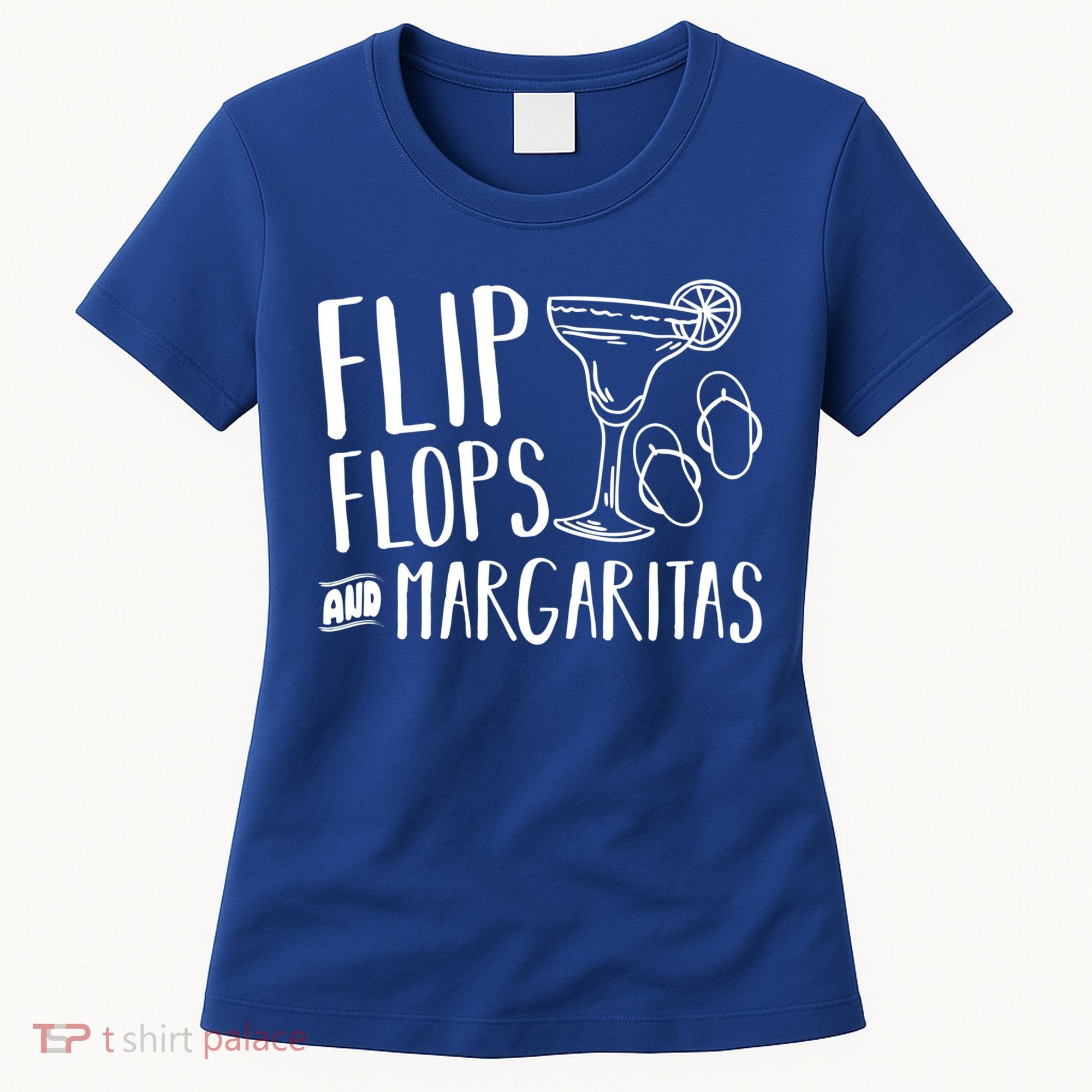 Flip Flops And Margaritas Funny Beach Summer Vacation Cool Gift Women's T-Shirt