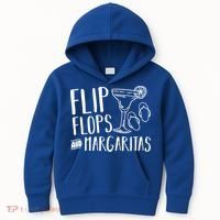 Flip Flops And Margaritas Funny Beach Summer Vacation Cool Gift Kids Hoodie thumb 0