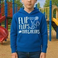 Flip Flops And Margaritas Funny Beach Summer Vacation Cool Gift Kids Hoodie thumb 2