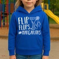 Flip Flops And Margaritas Funny Beach Summer Vacation Cool Gift Kids Hoodie thumb 3
