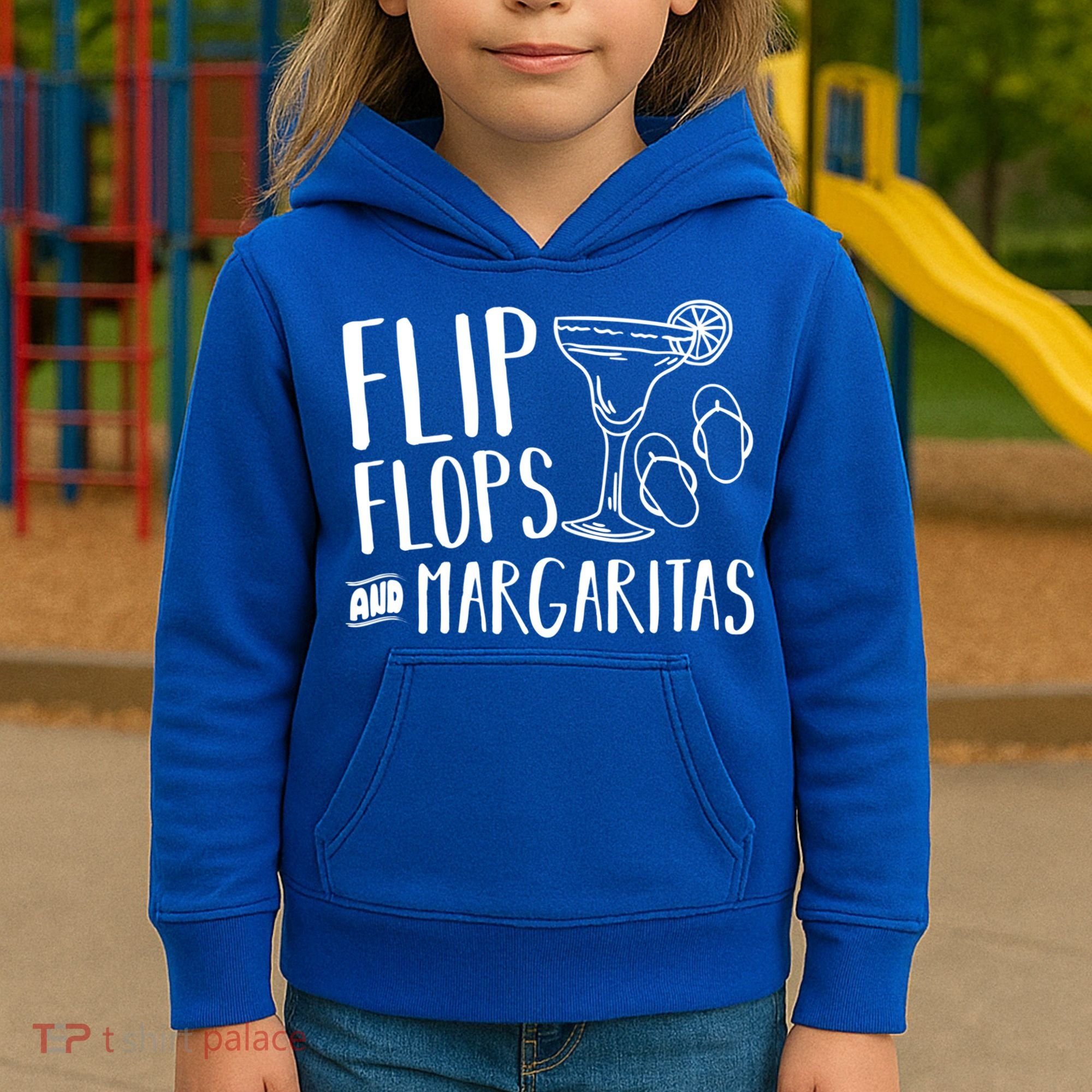 Flip Flops And Margaritas Funny Beach Summer Vacation Cool Gift Kids Hoodie