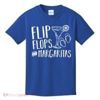 Flip Flops And Margaritas Funny Beach Summer Vacation Cool Gift Kids T-Shirt thumb 0