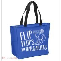 Flip Flops And Margaritas Funny Beach Summer Vacation Cool Gift Tote Bag thumb 2