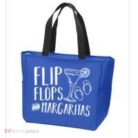 Flip Flops And Margaritas Funny Beach Summer Vacation Cool Gift Tote Bag thumb 3