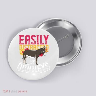 Funny Farm Animal Lover Gift Donkey Button