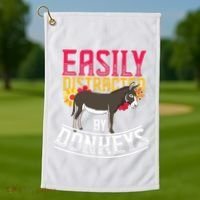 Funny Farm Animal Lover Gift Donkey Golf Towel thumb 1