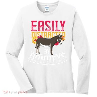 Funny Farm Animal Lover Gift Donkey Women's Long Sleeve Shirt