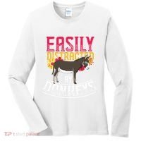 Funny Farm Animal Lover Gift Donkey Women's Long Sleeve Shirt thumb 0
