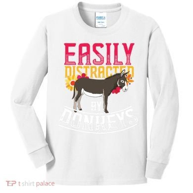 Funny Farm Animal Lover Gift Donkey Kids Long Sleeve Shirt