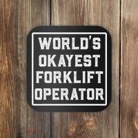 Funny Forklift Art For Women Certified Forklift Drivers Coaster thumb 0