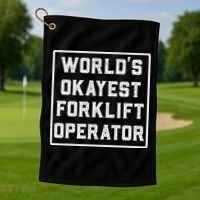 Funny Forklift Art For Women Certified Forklift Drivers Golf Towel thumb 1