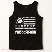 Fantasy Football American Commissioner Respect The Commish Tank Top thumb 2